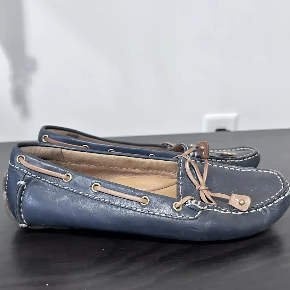 Clarks Artisan Dunhill Driving Moccasins Navy Blue Women's size 6‎